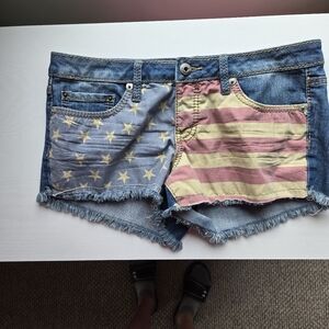 YMI American Flag Shorts Juniors Size 9